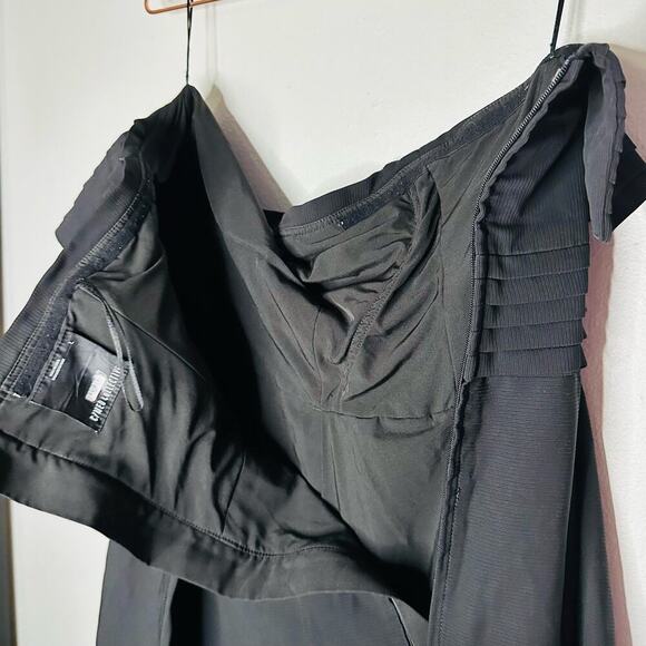 C/MEO COLLECTIVE Black Strapless Ribbed Side Slit Midi Dress Size Large - Picture 10 of 11